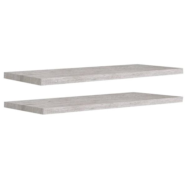 vidaXL 2 db betonszürke MDF lebegő fali polc 90 x 23,5 x 3,8 cm