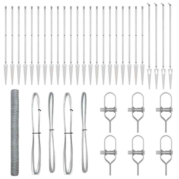 vidaXL Ker&iacute;t&eacute;soszlop Ez&uuml;st 50 x 1,6 m (50 mm h&aacute;l&oacute;) Ac&eacute;l