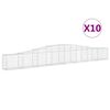 vidaXL 10 db &iacute;ves horganyzott vas gabion kos&aacute;r 400x30x40/60 cm
