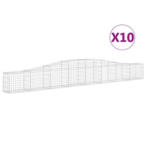 vidaXL 10 db &iacute;ves horganyzott vas gabion kos&aacute;r 400x30x40/60 cm