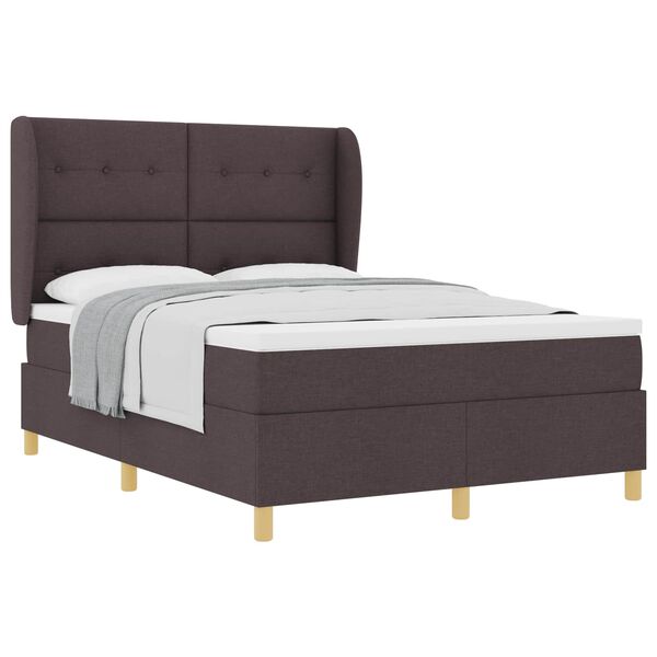 vidaXL Boxspring &aacute;gy matraccal S&ouml;t&eacute;tsz&uuml;rke 90x190 cm Sz&ouml;vet s&ouml;t&eacute;tbarna