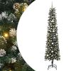 vidaXL Mű kar&aacute;csonyfa 300 LED-del Z&ouml;ld 240 cm PVC &eacute;s Műanyag &eacute;s Ac&eacute;l
