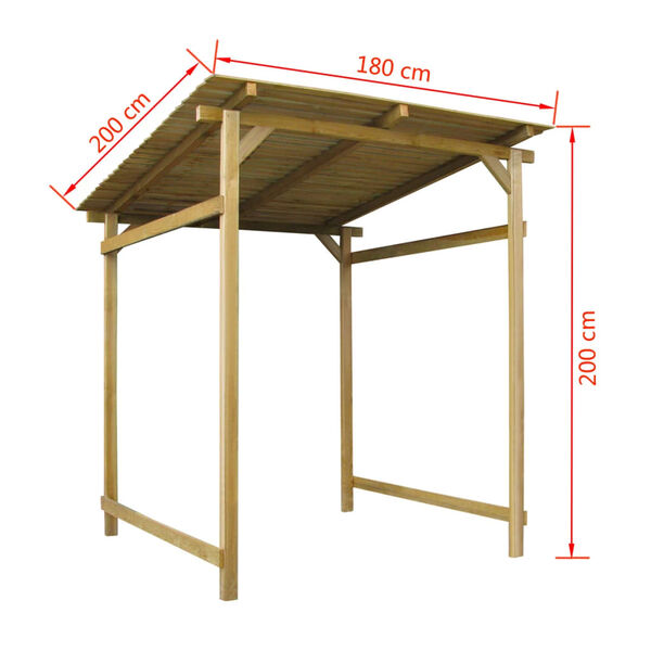 Nagy kerti h&aacute;z / gar&aacute;zs fa előtető 180 x 200 x 200 cm