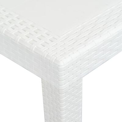 vidaXL fehér rattan hatású műanyag kerti asztal 220 x 90 x 72 cm