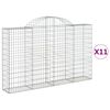 vidaXL 11 db íves horganyzott vas gabion kosár 200x30x120/140 cm