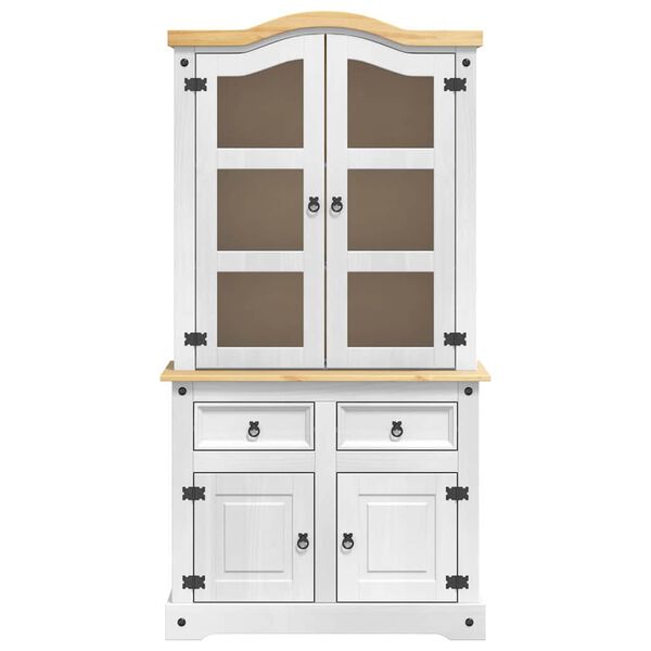 vidaXL Sz&eacute;f fi&oacute;kkal Feh&eacute;r 100 x 48,5 x 179 cm T&ouml;m&ouml;r fenyőfa