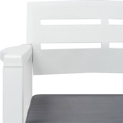 vidaXL 4-részes fehér műanyag kültéri bútorszett