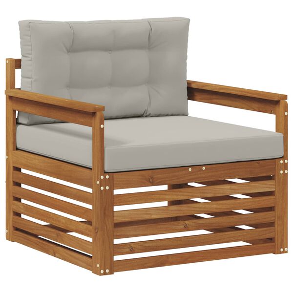 vidaXL K&uuml;lt&eacute;ri kanap&eacute; szett T&ouml;m&ouml;r ak&aacute;cfa &eacute;s poli&eacute;szter Term&eacute;szetes