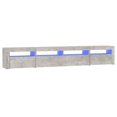 vidaXL betonszürke TV-szekrény LED-lámpákkal 240x35x40 cm