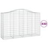 vidaXL 40 db &iacute;ves horganyzott vas gabion kos&aacute;r 200x50x120/140 cm