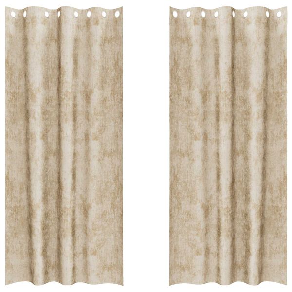 vidaXL B&aacute;rsonyf&uuml;gg&ouml;ny&ouml;k f&uuml;gg&ouml;ny&ouml;kkel 2 pcs Kr&eacute;m 225 x 140 cm B&aacute;rsony