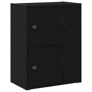 vidaXL K&ouml;nyvespolc fekete t&ouml;lgy 40x24x52 cm g&eacute;pes&iacute;tett fa