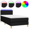 vidaXL fekete sz&ouml;vet rug&oacute;s &eacute;s LED-es &aacute;gy matraccal 90x190 cm