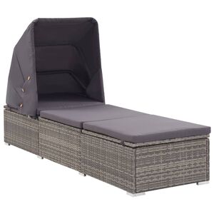 vidaXL sz&uuml;rke polyrattan napoz&oacute;&aacute;gy ponyv&aacute;val &eacute;s p&aacute;rn&aacute;val