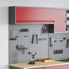 vidaXL Szerszámszekrény és pegboard szett polcokkal 3 pcs Piros