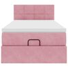vidaXL Ottomán ágykeret matraccal rózsaszín 90x190 cm bársony