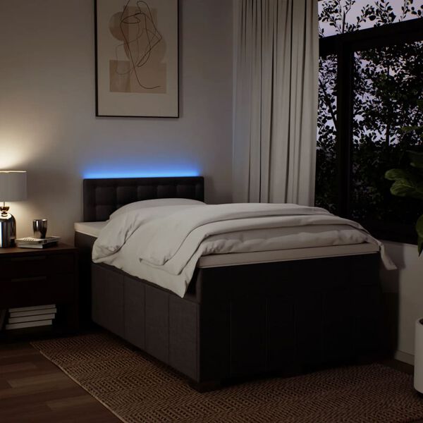 vidaXL s&ouml;t&eacute;tbarna sz&ouml;vet rug&oacute;s &aacute;gy matraccal 120 x 190 cm