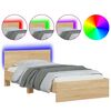 vidaXL sonoma t&ouml;lgy sz&iacute;nű &aacute;gykeret fejt&aacute;ml&aacute;val &eacute;s LED-ekkel 100x200 cm