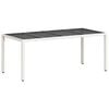 vidaXL feh&eacute;r polyrattan &uuml;veglapos kerti asztal 190 x 90 x 75 cm