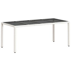 vidaXL feh&eacute;r polyrattan &uuml;veglapos kerti asztal 190 x 90 x 75 cm