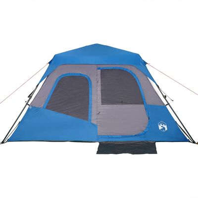 vidaXL 6 személyes kék gyorskioldó vízálló családi sátor