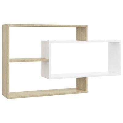 800329 vidaXL Wall Shelves White and Sonoma Oak 104x20x58,5 cm Chipboard