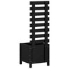 vidaXL fekete tömör fenyő kerti növénytartó állvánnyal 39x39,5x114 cm