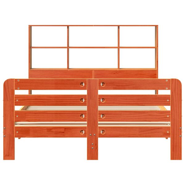 vidaXL viaszbarna t&ouml;m&ouml;r fenyőfa &aacute;gy matrac n&eacute;lk&uuml;l 160 x 200 cm