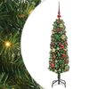 vidaXL Mű kar&aacute;csonyfa 150 LED-del Z&ouml;ld 120 cm PVC, ac&eacute;l &eacute;s műanyag