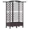 vidaXL Magas&iacute;tott &Aacute;gy Trellis-szel &eacute;s Tetővel Barna 124 x 40 x 129 cm