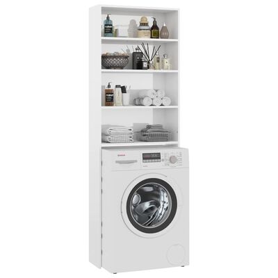 vidaXL magasfényű fehér mosógépszekrény 64 x 24 x 190 cm