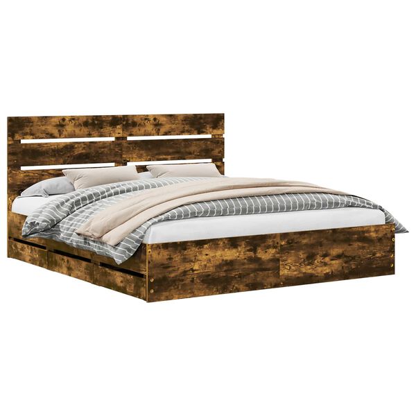 vidaXL &Aacute;gykeret fi&oacute;kkal F&uuml;st&ouml;lt t&ouml;lgy 180 x 200 cm M&eacute;rn&ouml;ki Fa