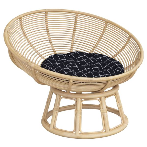 vidaXL fekete kock&aacute;s oxford-sz&ouml;vet kerek p&aacute;rna &Oslash; 60 x 11 cm