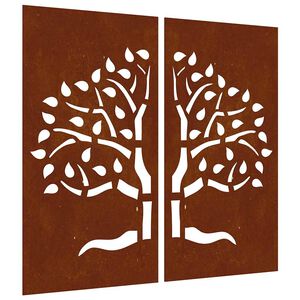 vidaXL 2 db famint&aacute;s corten ac&eacute;l kerti fald&iacute;sz 105 x 55 cm