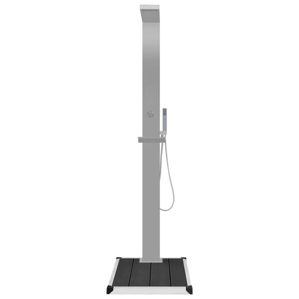 vidaXL kültéri WPC és rozsdamentes acél zuhany és zuhanytálca