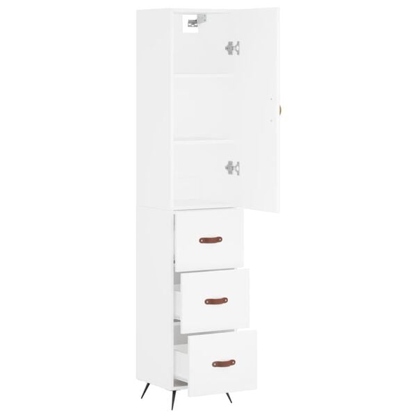 vidaXL fehér szerelt fa magasszekrény 34,5x34x180 cm