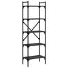vidaXL 5 szintes fekete szerelt fa k&ouml;nyvespolc 56 x 31,5 x 174 cm