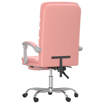 vidaXL rózsaszín műbőr dönthető irodai masszázsszék