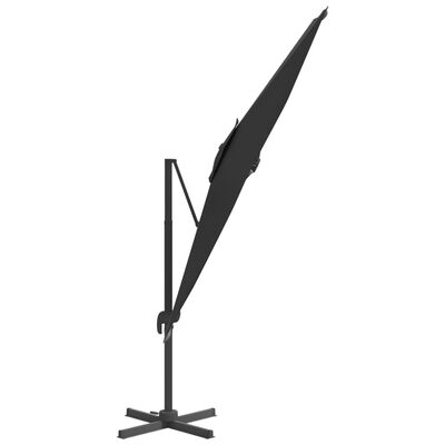 vidaXL fekete konzolos napernyő alumínium rúddal 400 x 300 cm