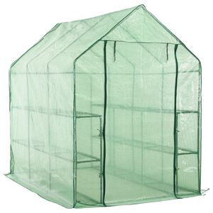 vidaXL ac&eacute;l melegh&aacute;z 12 polccal 143 x 214 x 196 cm