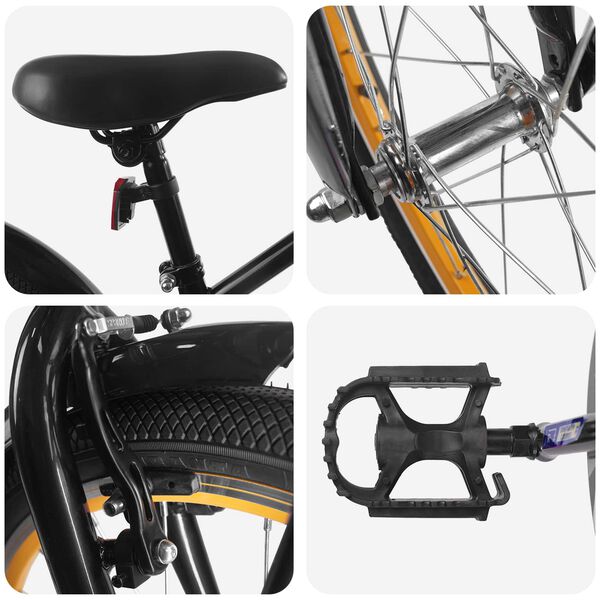 vidaXL Gyerek Bicikli 20 H&uuml;velyk 6-11 &eacute;ves korig aj&aacute;nlott Fekete