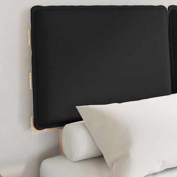 vidaXL &Aacute;gykeret K&aacute;rpitozott Fejt&aacute;ml&aacute;val Fekete 120 x 190 cm