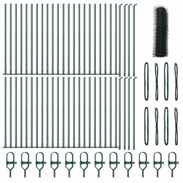 vidaXL Ker&iacute;t&eacute;soszlop Z&ouml;ld 100 x 0,6 m (50 mm h&aacute;l&oacute;) Ac&eacute;l &eacute;s PVC