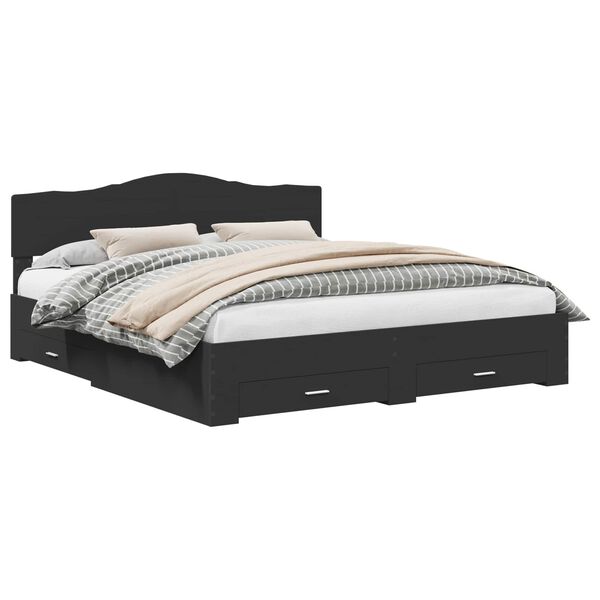 vidaXL &Aacute;gykeret fejt&aacute;ml&aacute;val fi&oacute;kkal Fekete 200 x 200 cm Faanyag