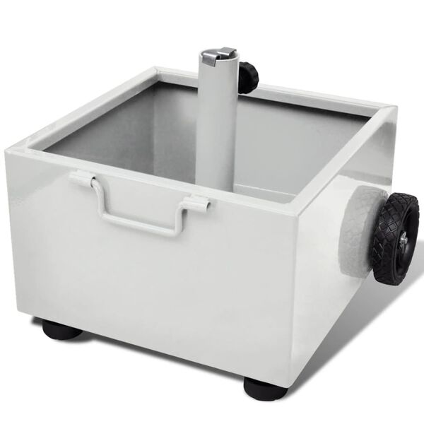 vidaXL feh&eacute;r k&uuml;lt&eacute;ri napernyőtart&oacute; talp vir&aacute;gtart&oacute; kasp&oacute;val