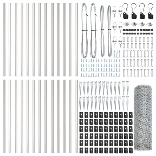 vidaXL Ker&iacute;t&eacute;soszlop Ez&uuml;st 50 x 0,4 m (25 mm h&aacute;l&oacute;) Ac&eacute;l