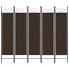 vidaXL barna 5 paneles parav&aacute;n 200 x 180 cm