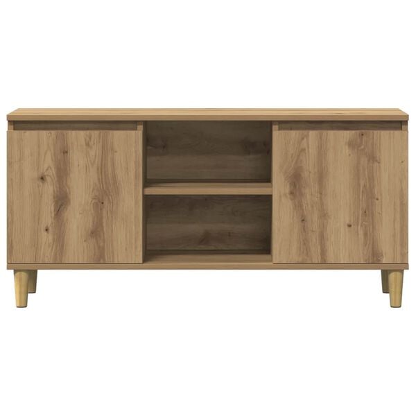 vidaXL k&eacute;zműves t&ouml;lgy sz&iacute;nű szerelt fa TV-szekr&eacute;ny 102x35x50 cm