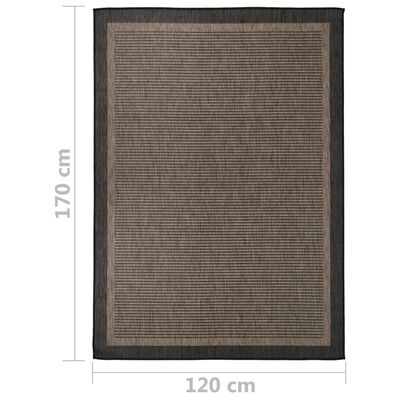 vidaXL sötétbarna lapos szövésű kültéri szőnyeg 120 x 170 cm