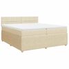 vidaXL kr&eacute;msz&iacute;nű sz&ouml;vet rug&oacute;s &aacute;gy matraccal 200 x 200 cm
